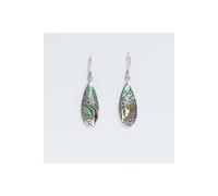 KDMD Women's Elegant Abalone Shell & Silver Long Teardrop Earrings for Women KDMD Silver One Size