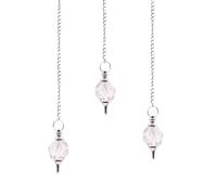 KDMD Women's Facted Gemstone Pendulum - Rock Quartz in White KDMD White One Size