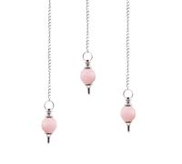 KDMD Women's Facted Gemstone Pendulum - Rose Quartz in Pink KDMD Pink One Size