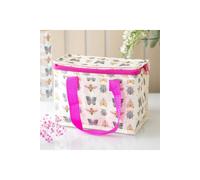 KDMD Women's Floral Bug Print Insulated Lunch Bag with Hot Pink Handles KDMD Pink One Size