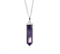 KDMD Women's Gemstone Classic Point Pendant - Amethyst in Blue KDMD Blue One Size