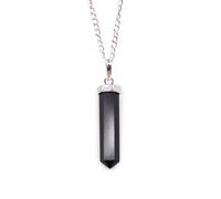 KDMD Women's Gemstone Classic Point Pendant - Black Agate KDMD Black One Size