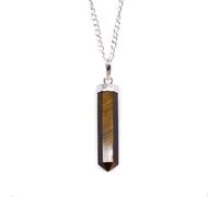 KDMD Women's Gemstone Classic Point Pendant - Tiger Eye in Brown KDMD Brown One Size