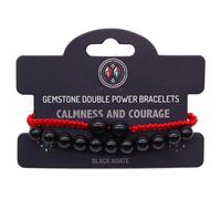 KDMD Women's Gemstone Double Power Bracelets- Black Agate KDMD Black One Size