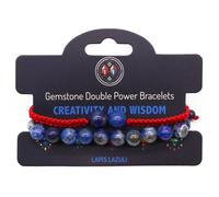 KDMD Women's Gemstone Double Power Bracelets- Lapis Lazuli in Blue KDMD Blue One Size