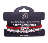 KDMD Women's Gemstone Double Power Bracelets- Rock Quartz in White KDMD White One Size