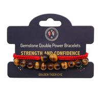 KDMD Women's Gemstone Double Power Bracelets- Tiger Eye in Brown KDMD Brown One Size
