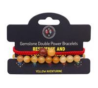 KDMD Women's Gemstone Double Power Bracelets- Yellow Aventurine KDMD Yellow One Size