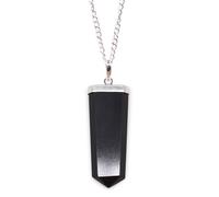 KDMD Women's Gemstone Flat Pencil Pendant - Black Agate KDMD Black One Size