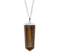 KDMD Women's Gemstone Flat Pencil Pendant - Tiger Eye in Brown KDMD Brown One Size