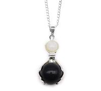 KDMD Women's Gemstone Healing Hands Pendant - Black Agate KDMD Black One Size