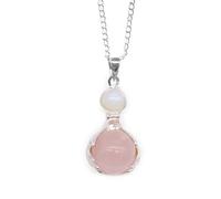 KDMD Women's Gemstone Healing Hands Pendant - Rose Quartz in Pink KDMD Pink One Size