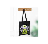 KDMD Women's Give Me Space Alien UFO Tote Bag-Cosmic Vibes & Space-Themed Carryall in Black KDMD Black