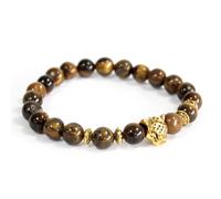 KDMD Women's Gold Tiger / Tiger Eye - Gemstone Bracelet in Brown KDMD Brown One Size