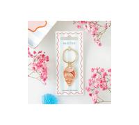 KDMD Women's High Tide Shell Keyring - Coastal Enamel Charm with Gold Finish in Orange KDMD Orange One Size