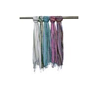 KDMD Women's Indian Boho Cotton Scarf with Gold Thread - Random Colors, 22x72cm | Size: 22x72 cm KDMD Multicolor 22x72 cm