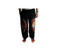KDMD Women's Japanese Style Lounge Pants Black Chocolate & Orange Medium KDMD Black One Size