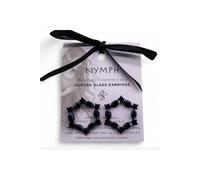 KDMD Women's Jet Black Vintage Glass Loop Earrings - Dark Elegance & Inner Power KDMD Black One Size