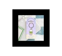 KDMD Women's Kawaii Matcha Bubble Tea Enamel Keyring with Color Pearls in Green KDMD Green One Size