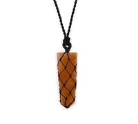 KDMD Women's Laced Gemstone Flat Point Pendant - Golden Quartz in Orange KDMD Orange One Size