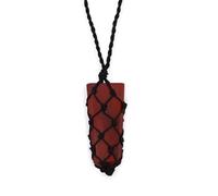 KDMD Women's Laced Gemstone Flat Point Pendant - Red Jasper in Maroon KDMD Maroon One Size