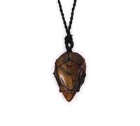 KDMD Women's Laced Gemstone Teardrop Pendant - Tigereye in Brown KDMD Brown One Size