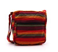 KDMD Women's Large Nepal Sling Bag (Adjustable Strap) - Sunset Reds in Red KDMD Red One Size