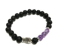 KDMD Women's Lava Stone Bracelet - Fish Amethyst in Purple KDMD Purple One Size