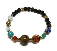 KDMD Women's Lava Stone Bracelet - Gold Solar System KDMD Multicolor One Size