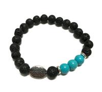 KDMD Women's Lava Stone Bracelet - Leaf Turquoise in Blue KDMD Blue One Size