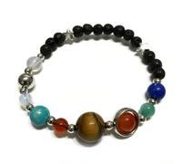 KDMD Women's Lava Stone Bracelet - Silver Solar System KDMD Multicolor One Size