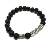 KDMD Women's Lava Stone Bracelet - Tribal Rock Quartz in Grey KDMD Grey One Size