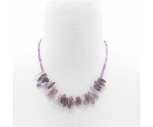 KDMD Women's Longstone Gem Necklace - Amethyst in Purple KDMD Purple One Size