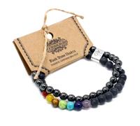 KDMD Women's Magnetic Gemstone Bracelet - Black Stone Chakra KDMD Black One Size