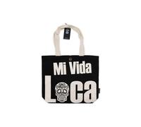 KDMD Women's Mi Vida Loca Black & Natural Cotton Tote Bag - Stylish & Durable KDMD Black
