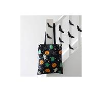 KDMD Women's Monster Mash Halloween Tote Bag - Pumpkins & Bats in Black KDMD Black