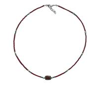 KDMD Women's Nepalese Extra Fine Gem Necklace - Coral Tribal Bead in Maroon KDMD Maroon One Size