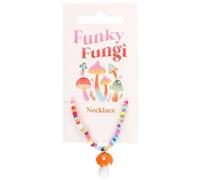 KDMD Women's Orange Mushroom Beaded Pendant Necklace KDMD Orange One Size