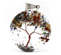KDMD Women's Orgonite Power Pendant - Round Amethyst Tree (mix) KDMD Multicolor One Size