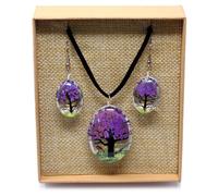 KDMD Women's Pressed Flowers - Tree of Life set - Lavender in Purple KDMD Purple One Size