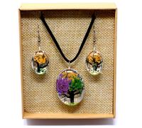 KDMD Women's Pressed Flowers - Tree of Life set - Mixed Colours in Yellow KDMD Yellow One Size