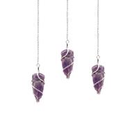 KDMD Women's Raw Gemstone Pendulum - Amethyst in Purple KDMD Purple One Size