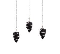 KDMD Women's Raw Gemstone Pendulum - Black Agate KDMD Black One Size