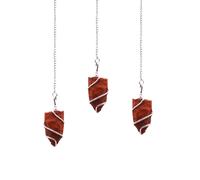 KDMD Women's Raw Gemstone Pendulum - Red Jasper KDMD Red One Size