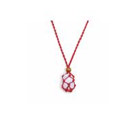 KDMD Women's Red Gemstone Necklace Cord with Macrame Wrap & Wooden Bead KDMD Red One Size