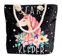 KDMD Women's Rope Handle Bag - Star Keeper Unicorn in Black KDMD Black One Size