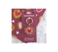 KDMD Women's Sacred Heart Gold Keyring - Meaningful Gift for Love & Friendship in Red KDMD Red One Size