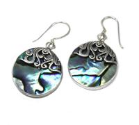 KDMD Women's Shell & Silver Earrings - Classic Disc - Abalone KDMD Silver One Size