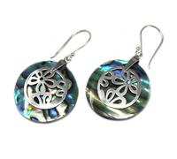 KDMD Women's Shell & Silver Earrings - Flowers - Abalone KDMD Silver One Size