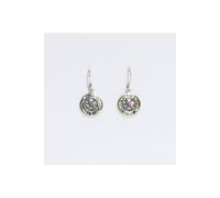 KDMD Women's Shell & Silver Frangipani Earrings with Abalone Inlays KDMD Silver One Size